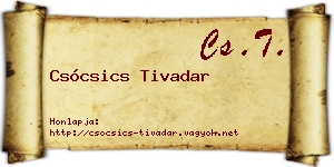 Csócsics Tivadar névjegykártya