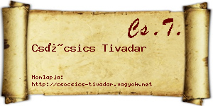 Csócsics Tivadar névjegykártya